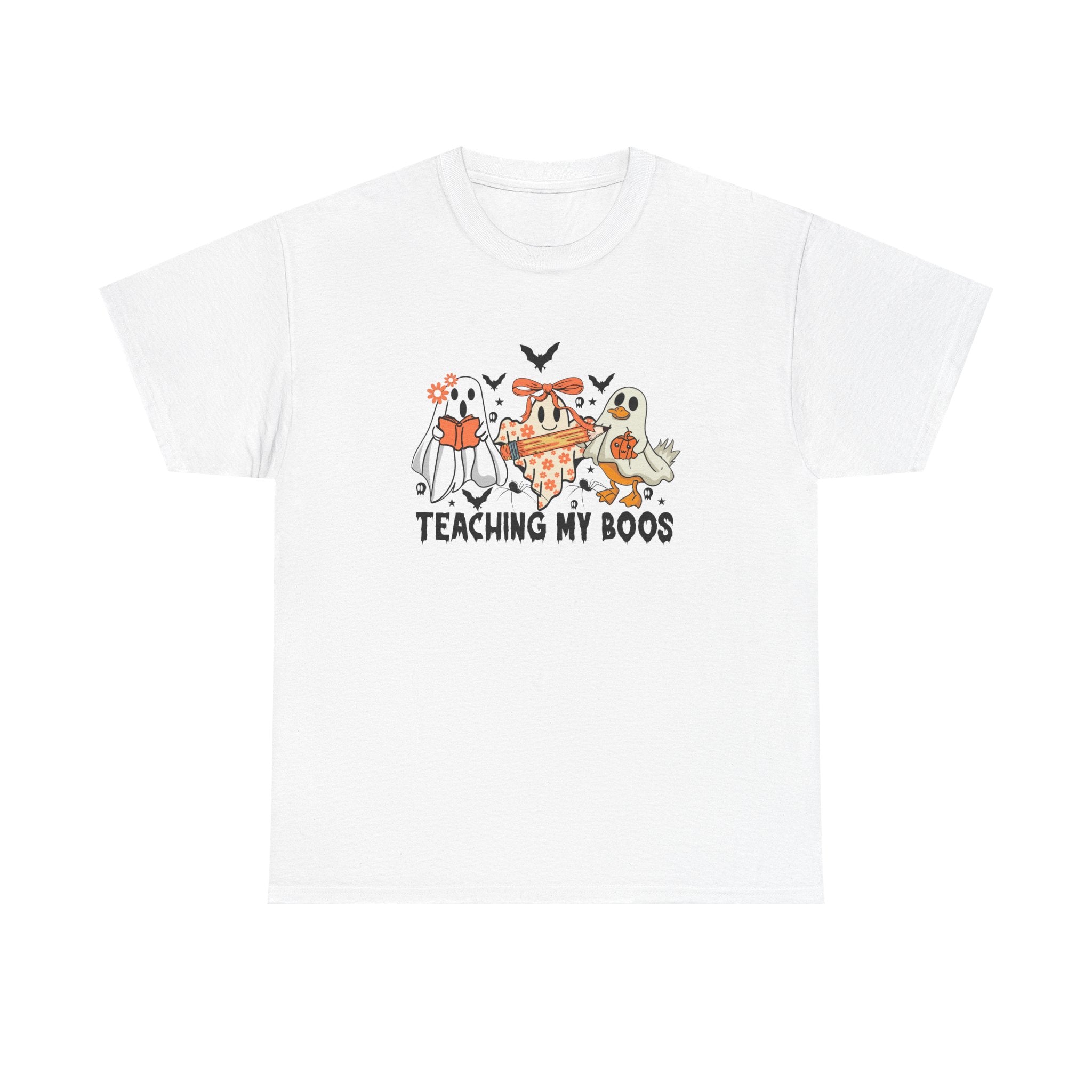 Teaching My Boos Unisex Heavy Cotton Tee, Cute Teacher's Gift, Halloween Shirt, Fun Classroom Attire, Casual Wear, Everyday Style