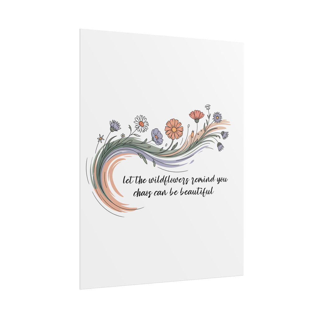 Boho Floral Wall Art Print, Inspirational Poster for Home Decor, Motivational Gift, Positive Vibes, Nature Aesthetic
