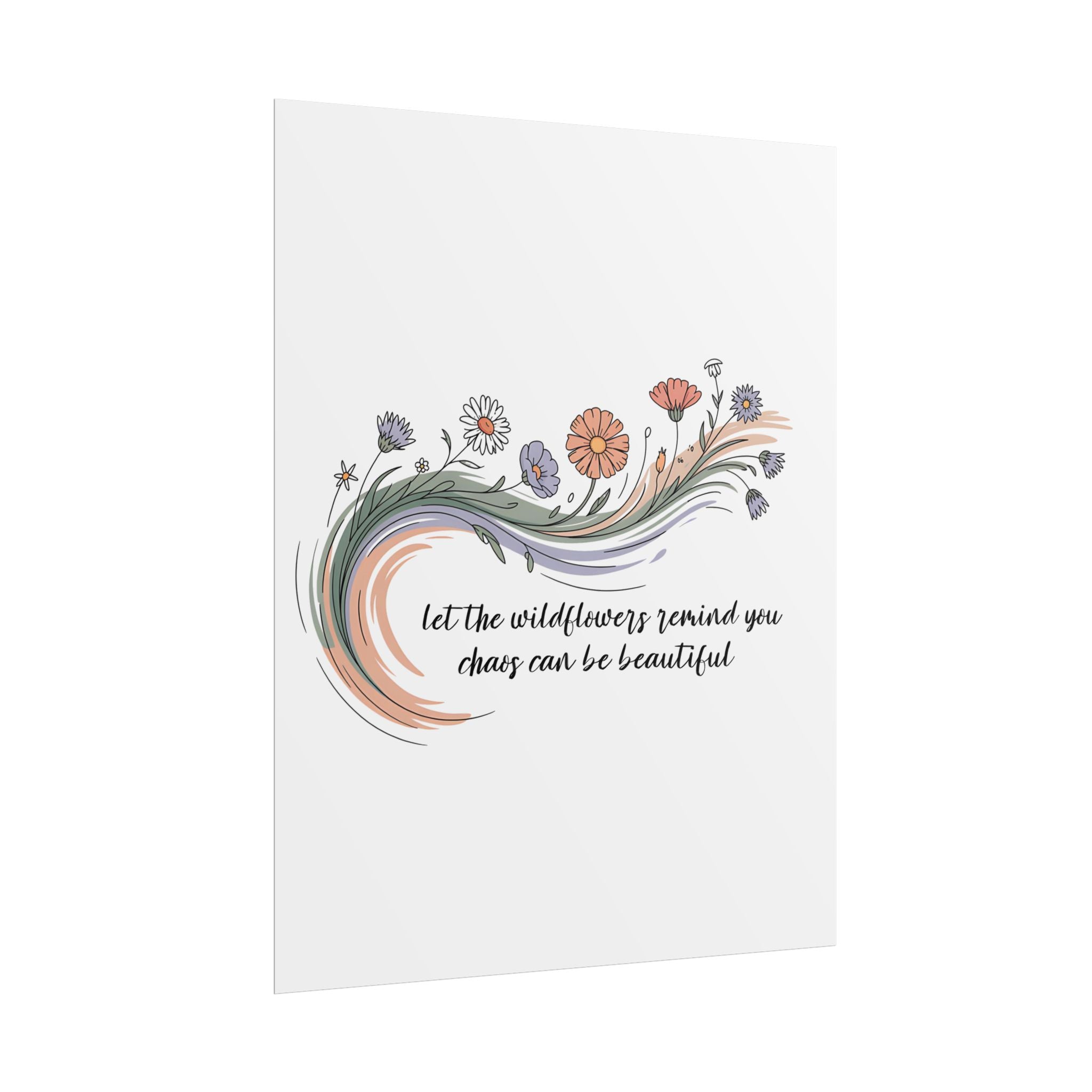 Boho Floral Wall Art Print, Inspirational Poster for Home Decor, Motivational Gift, Positive Vibes, Nature Aesthetic