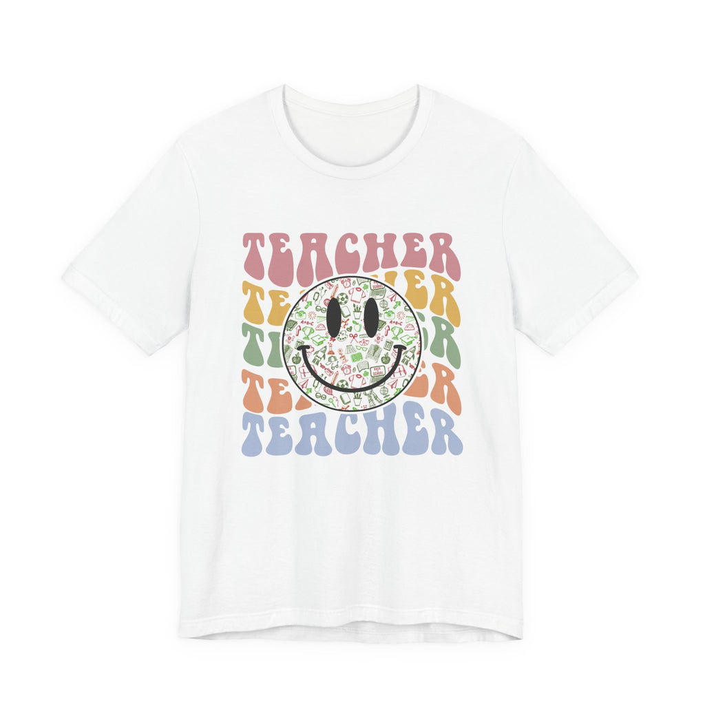 Retro Teacher Smiley Face Tee