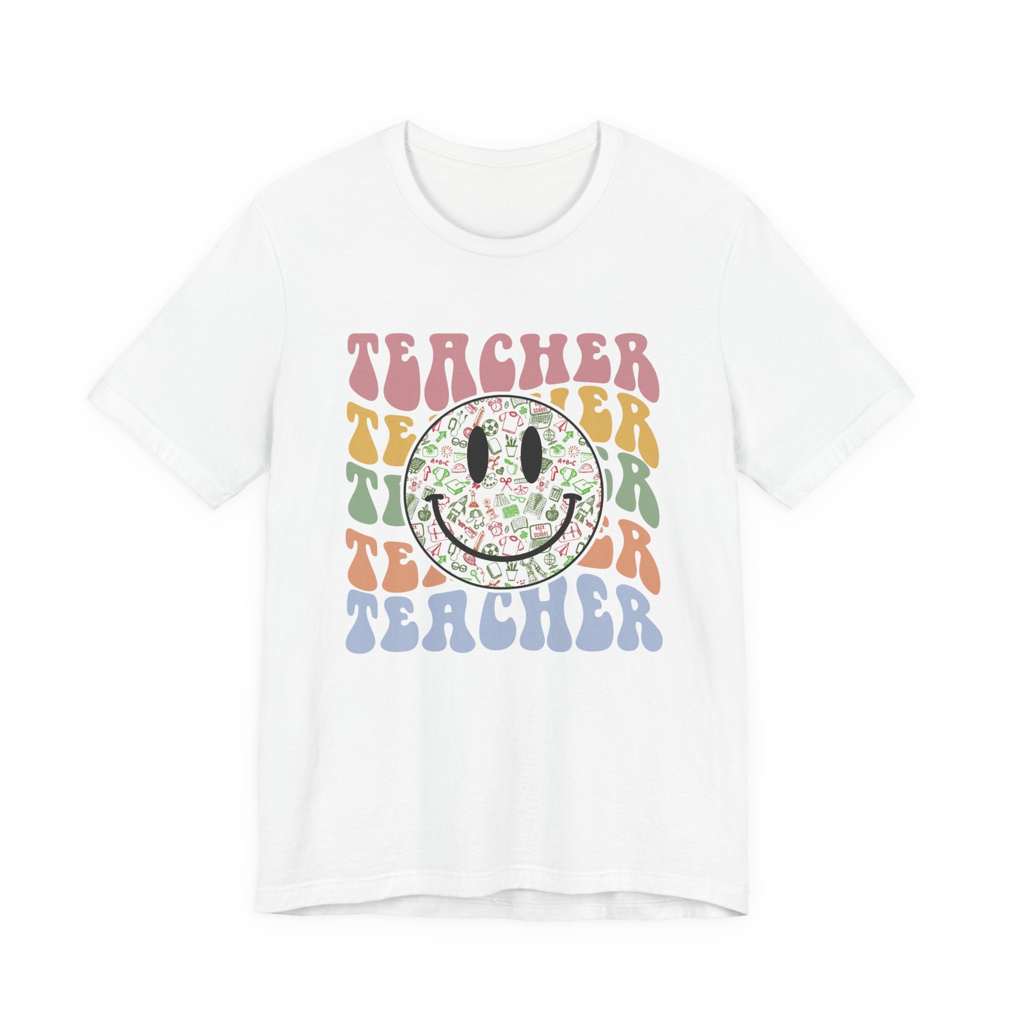 Retro Teacher Smiley Face Tee