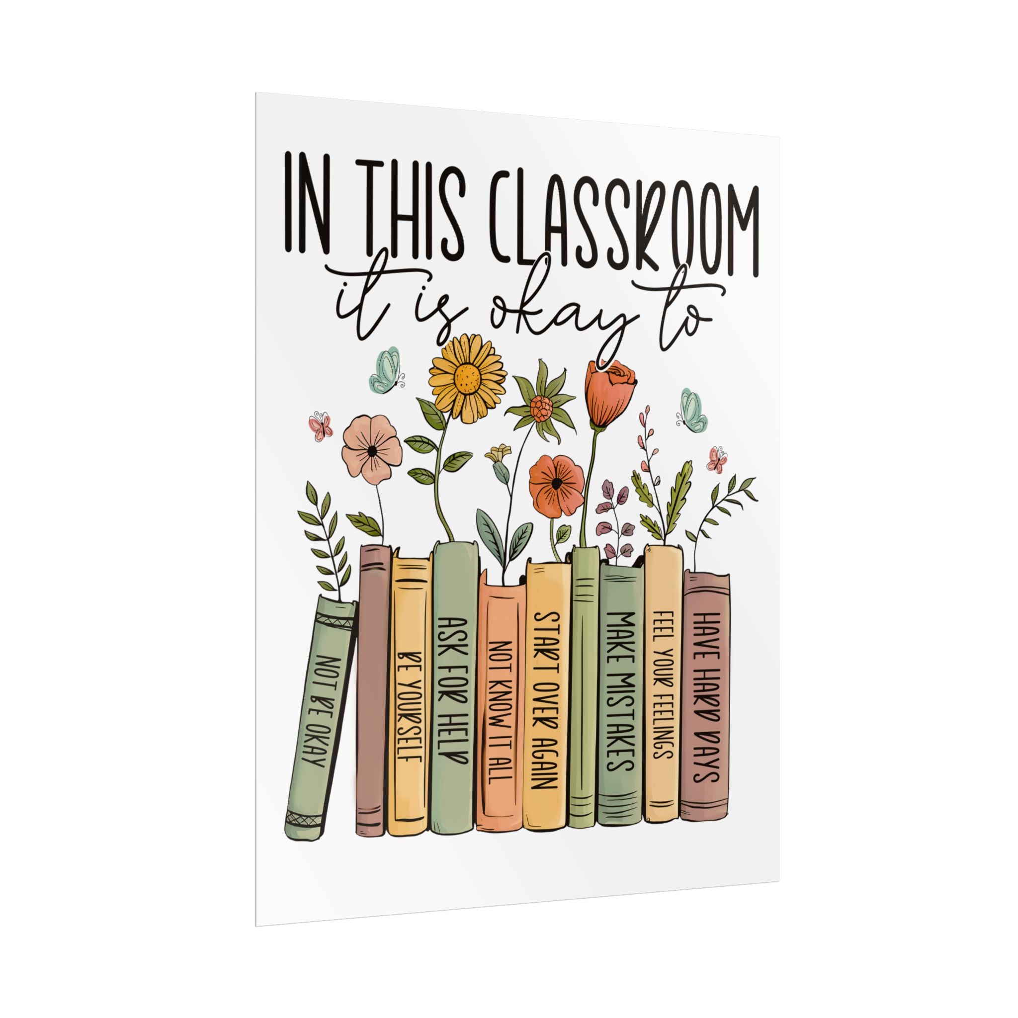 Rolled Posters, Classroom Motivational Teacher Decor, Positive Vibes Gift, Wall Art, Educator Inspirational Print, Classroom Decor