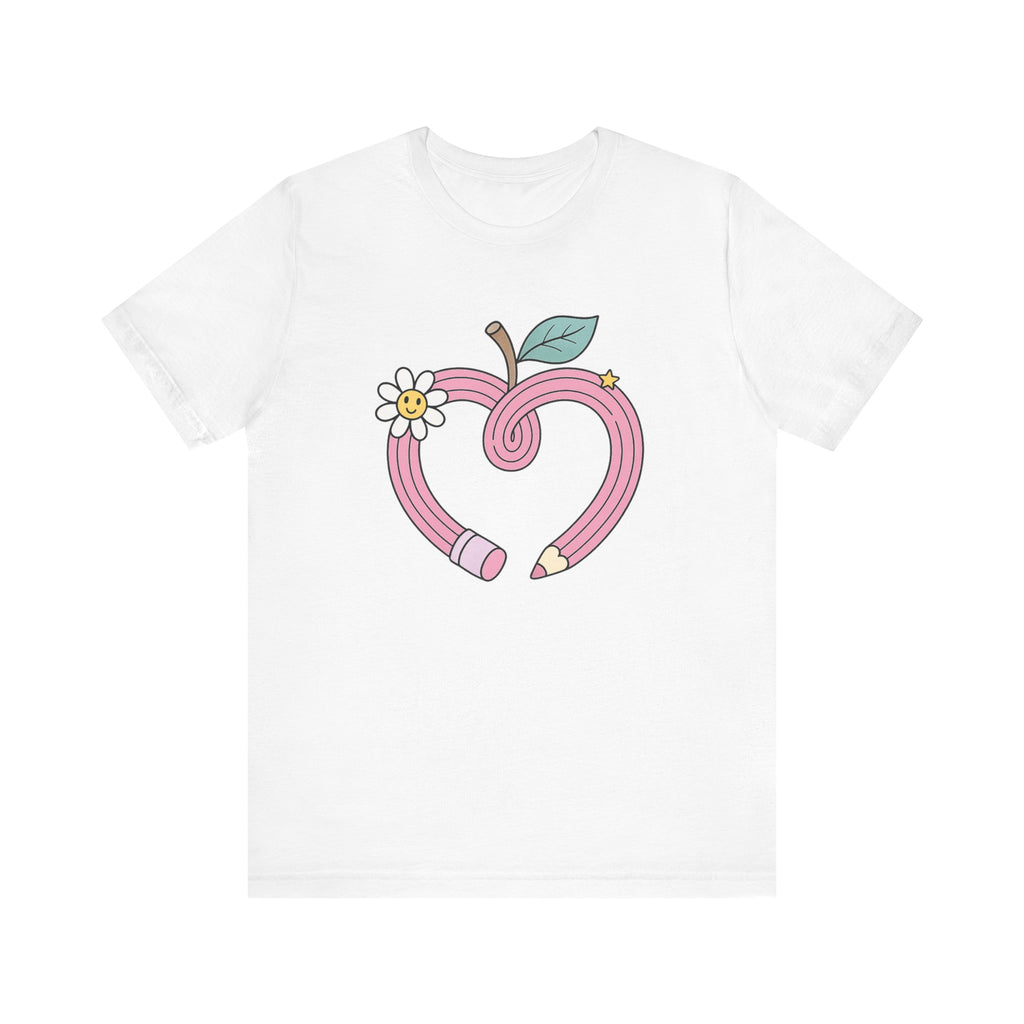 Teacher Heart Shape Pencil Tshirt, Education Gift Idea, School Teacher Shirt, Teacher Appreciation Tee, Classroom Apparel