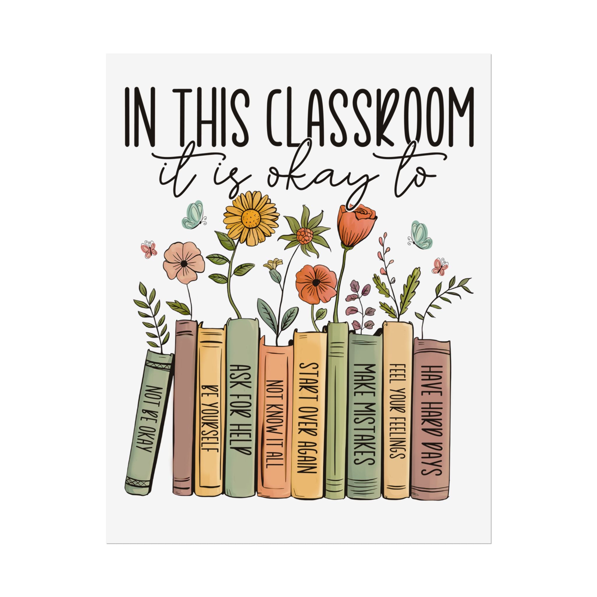 Rolled Posters, Classroom Motivational Teacher Decor, Positive Vibes Gift, Wall Art, Educator Inspirational Print, Classroom Decor