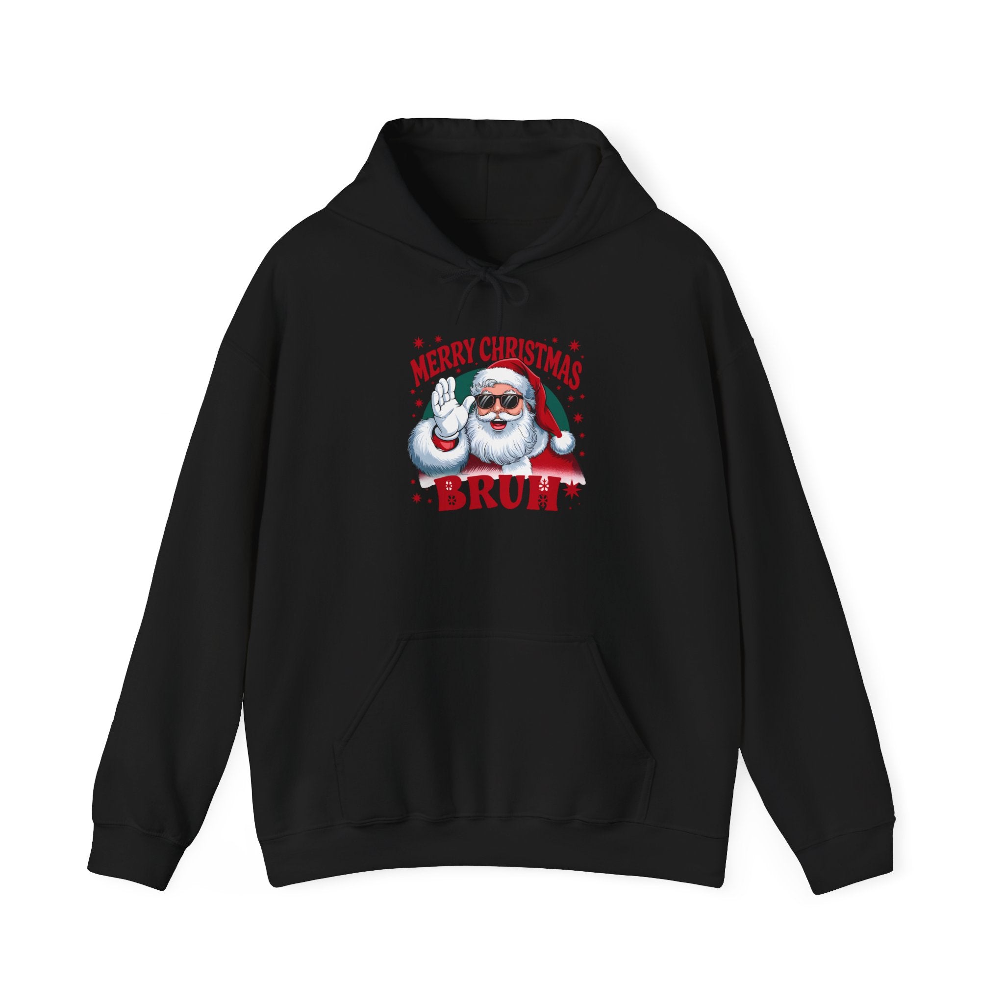 Funny Santa Hoodie - Merry Christmas Bruh Sweatshirt, Holiday Gift, Unisex Pullover, Winter Wear, Cozy Christmas Sweatshirt