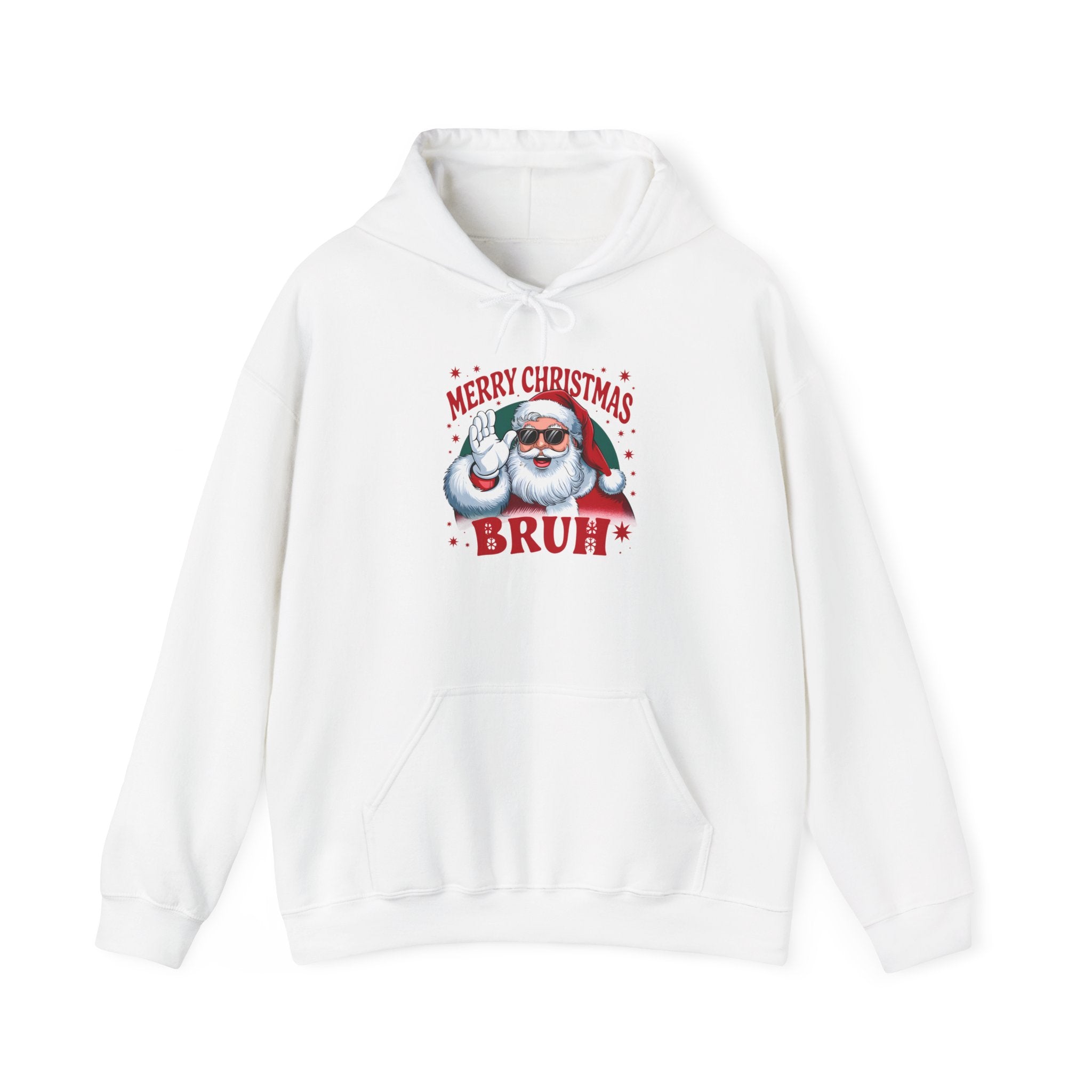 Funny Santa Hoodie - Merry Christmas Bruh Sweatshirt, Holiday Gift, Unisex Pullover, Winter Wear, Cozy Christmas Sweatshirt