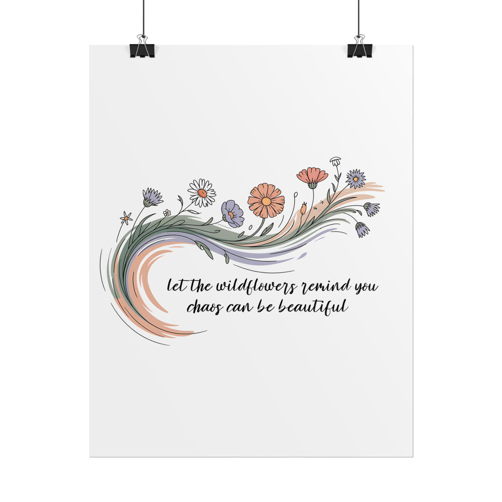 Boho Floral Wall Art Print, Inspirational Poster for Home Decor, Motivational Gift, Positive Vibes, Nature Aesthetic
