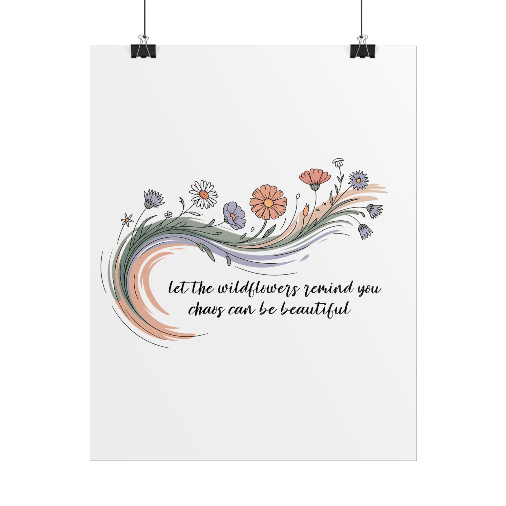 Boho Floral Wall Art Print, Inspirational Poster for Home Decor, Motivational Gift, Positive Vibes, Nature Aesthetic