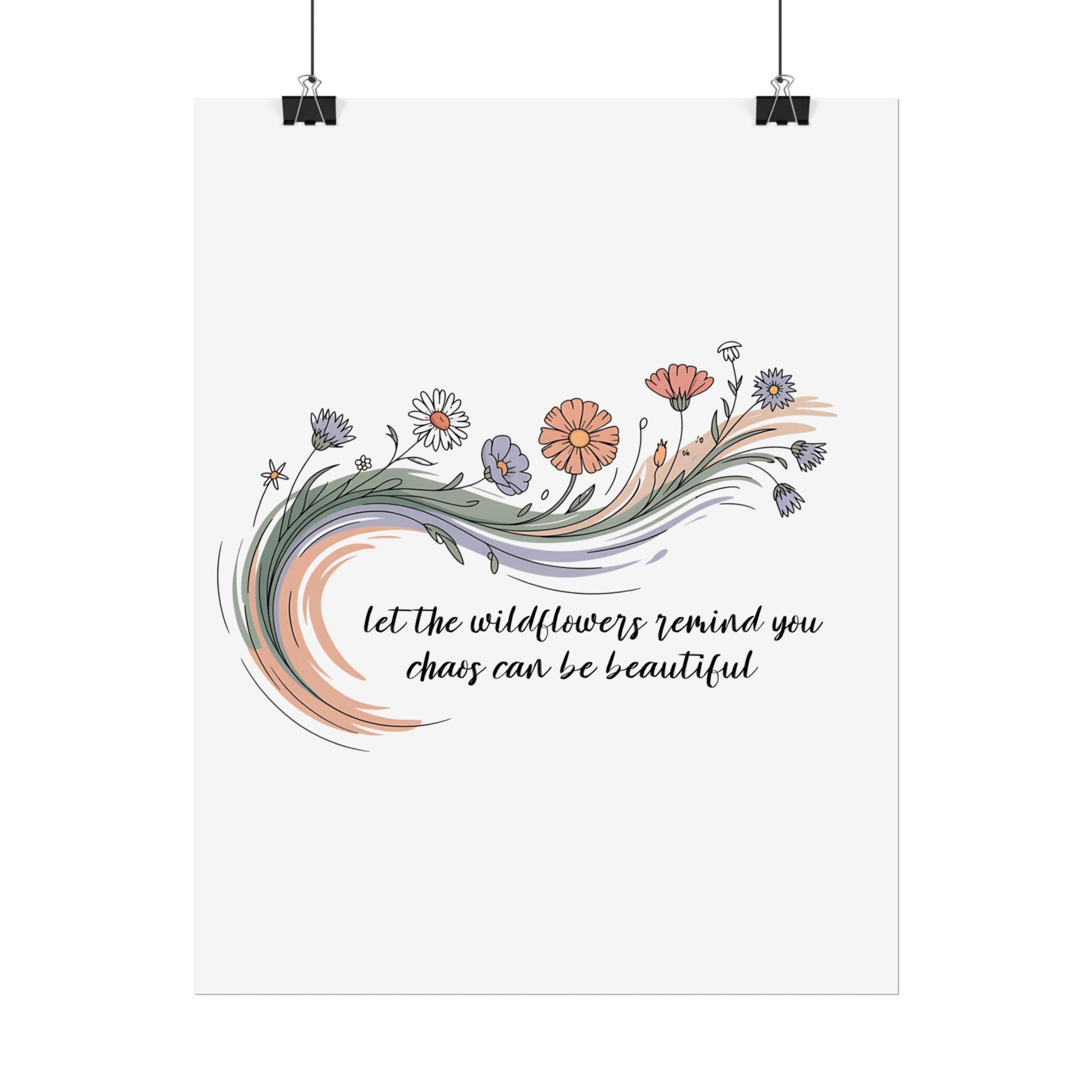 Boho Floral Wall Art Print, Inspirational Poster for Home Decor, Motivational Gift, Positive Vibes, Nature Aesthetic