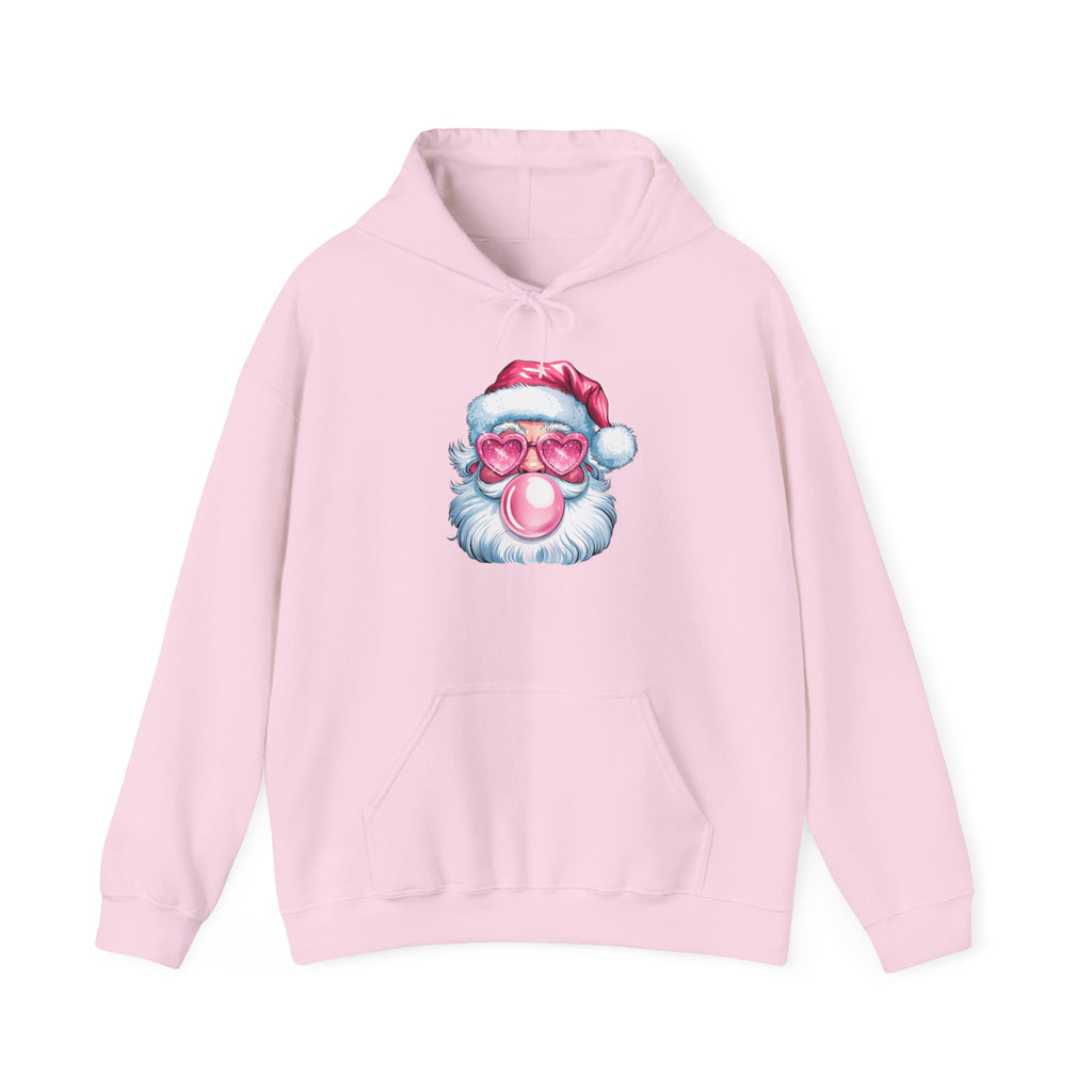 Funny Santa Bubble Gum Holiday Hoodie, Christmas Jumper, Xmas Sweatshirt, Winter Pullover, Festive Hooded Top