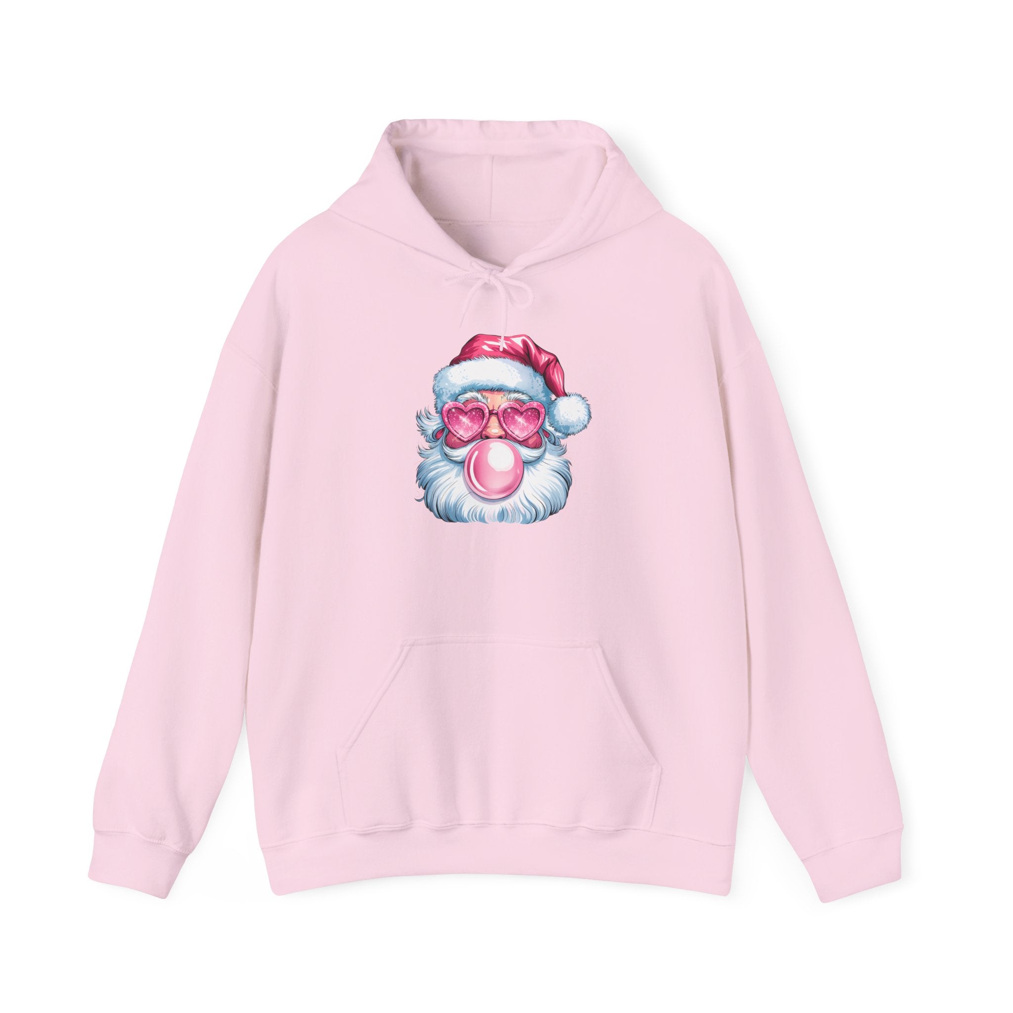 Funny Santa Bubble Gum Holiday Hoodie, Christmas Jumper, Xmas Sweatshirt, Winter Pullover, Festive Hooded Top