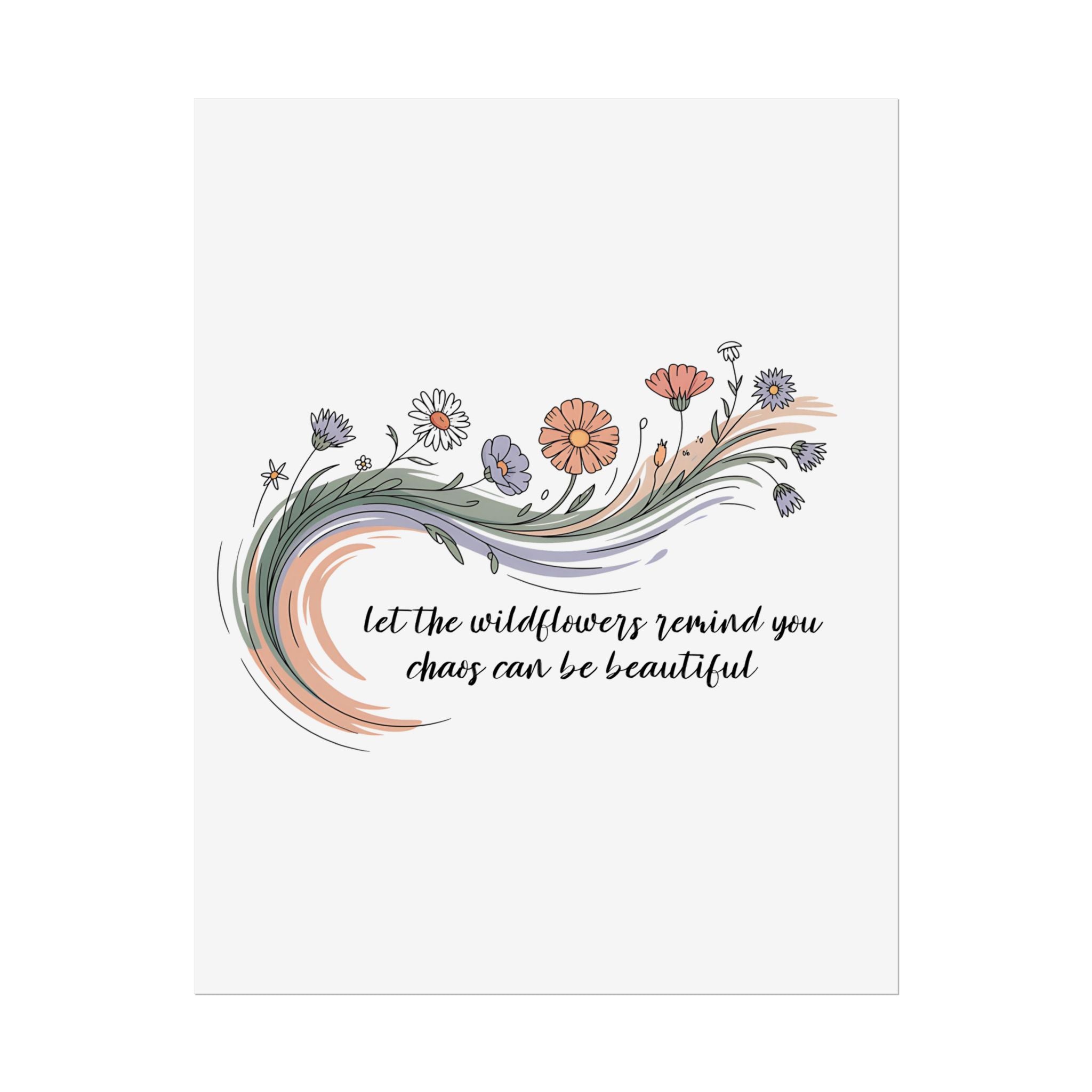 Boho Floral Wall Art Print, Inspirational Poster for Home Decor, Motivational Gift, Positive Vibes, Nature Aesthetic