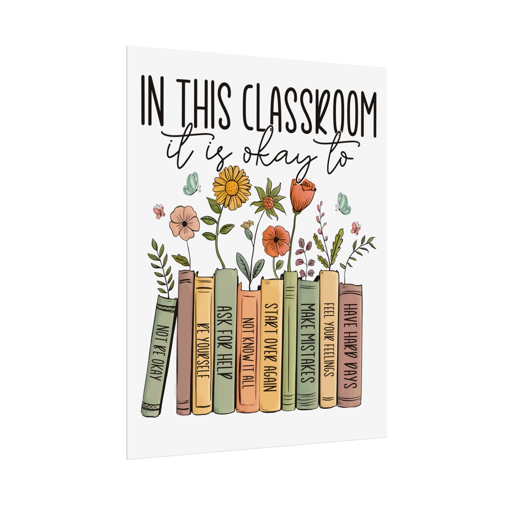 Rolled Posters, Classroom Motivational Teacher Decor, Positive Vibes Gift, Wall Art, Educator Inspirational Print, Classroom Decor