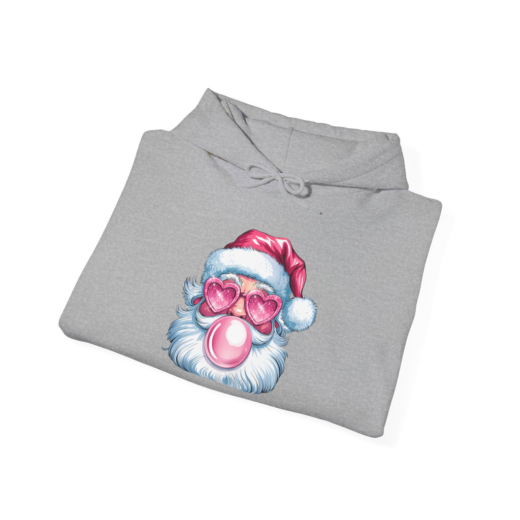 Funny Santa Bubble Gum Holiday Hoodie, Christmas Jumper, Xmas Sweatshirt, Winter Pullover, Festive Hooded Top