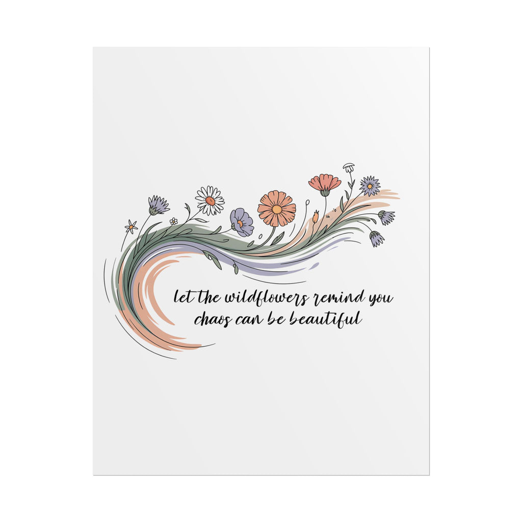 Boho Floral Wall Art Print, Inspirational Poster for Home Decor, Motivational Gift, Positive Vibes, Nature Aesthetic