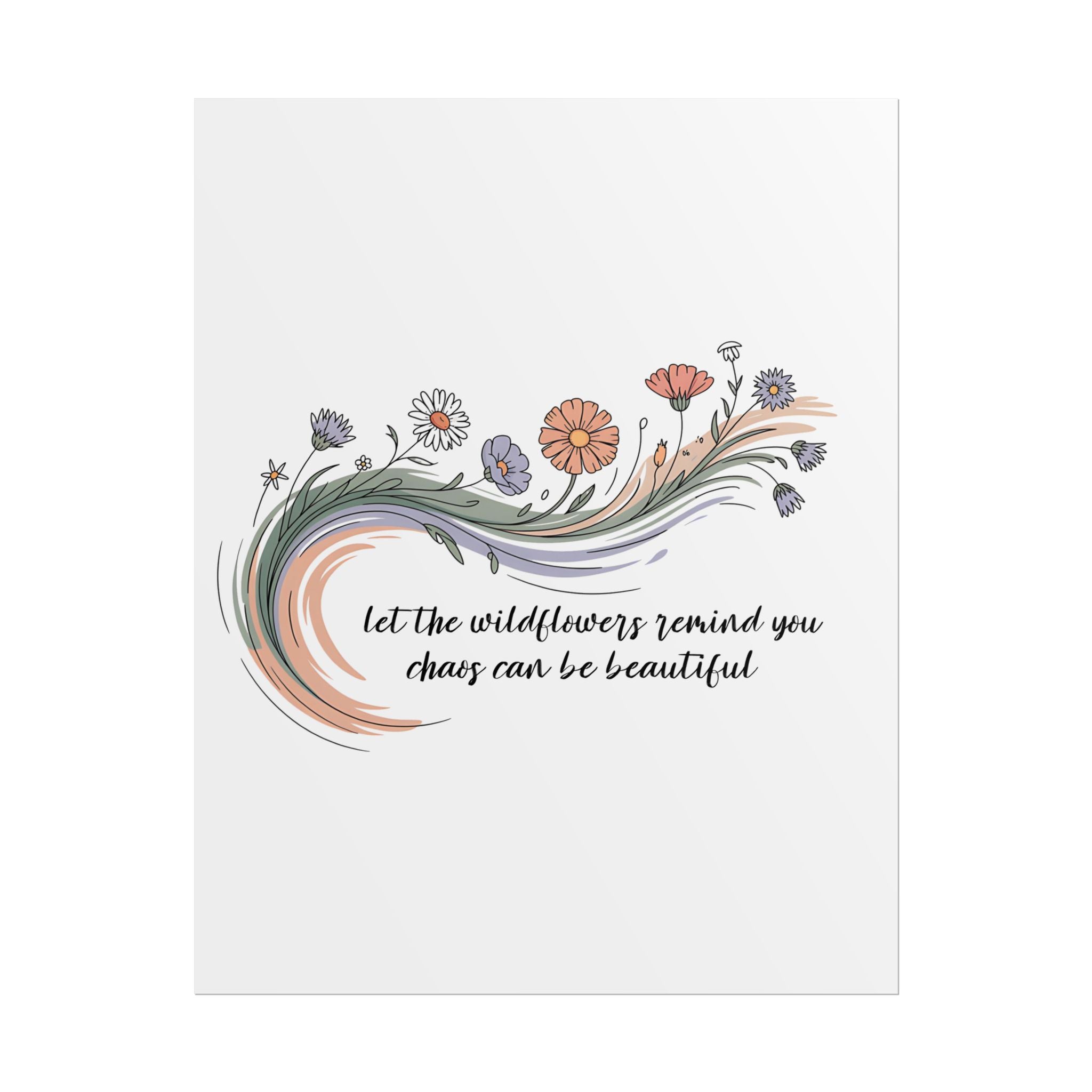 Boho Floral Wall Art Print, Inspirational Poster for Home Decor, Motivational Gift, Positive Vibes, Nature Aesthetic